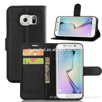 Hot Selling Ultra Thin Lichee PU Leather Case Wallet Folio Flip Cover for Samsung GALAXY S7 edge